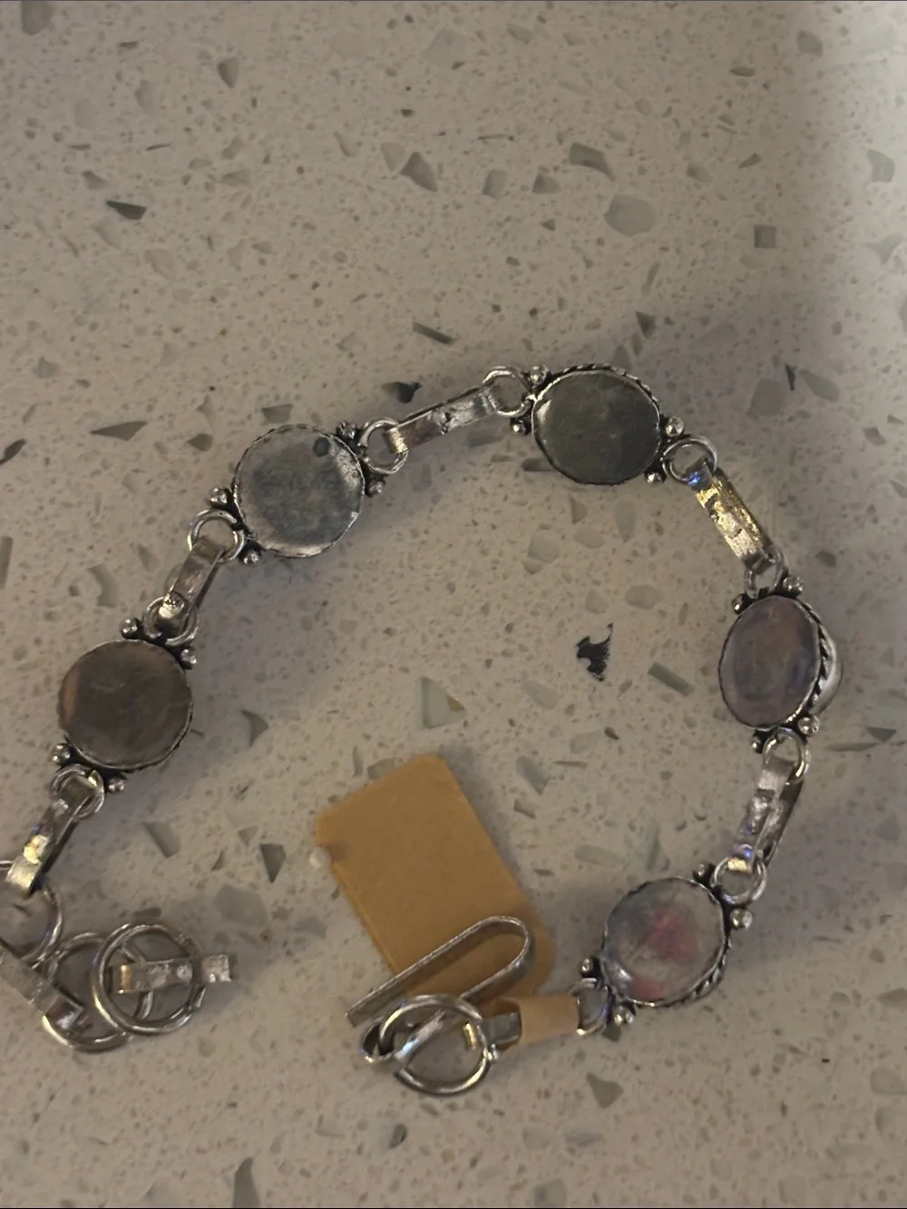 Sterling Silver Tiger's Eye Link Bracelet - Brown Gemstone